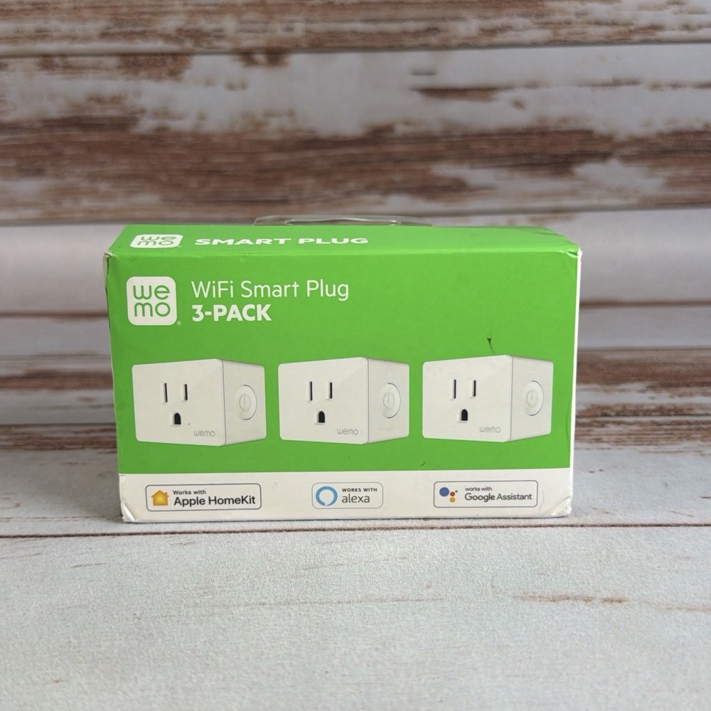 WeMo WSP080BD3 120V Smart Plug White 3 Pack Wi-Fi Smart Home Outlet